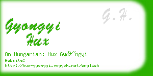 gyongyi hux business card